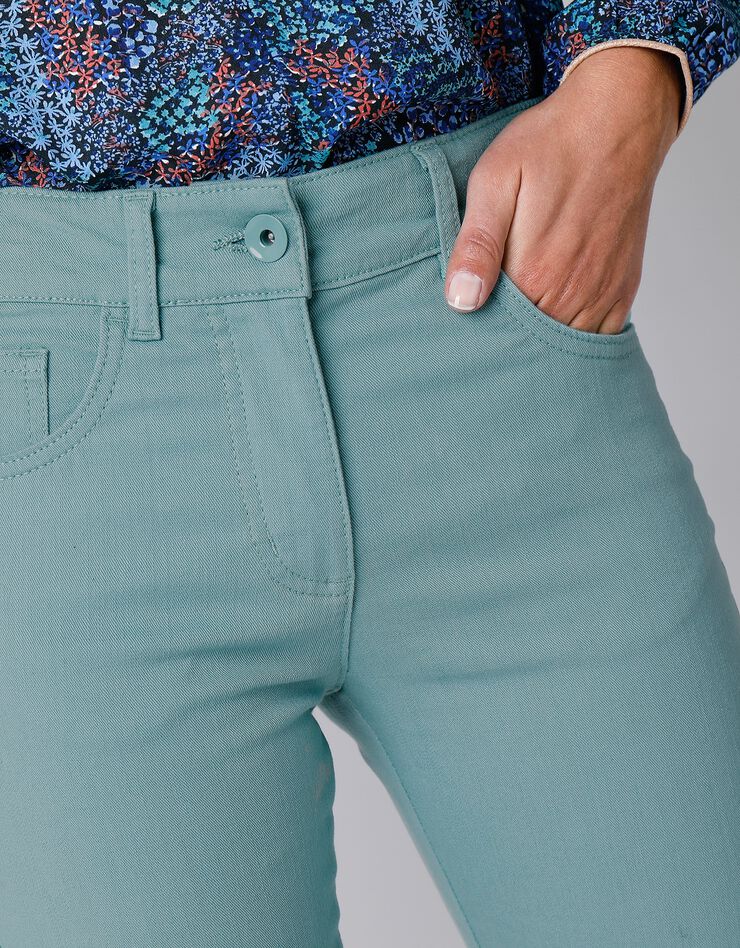 Pantalon droit gainant - grande stature entrej. 78 cm (vert grisé)