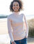 T-shirt col montant uni coton biologique(**) (rose poudr&eacute;)