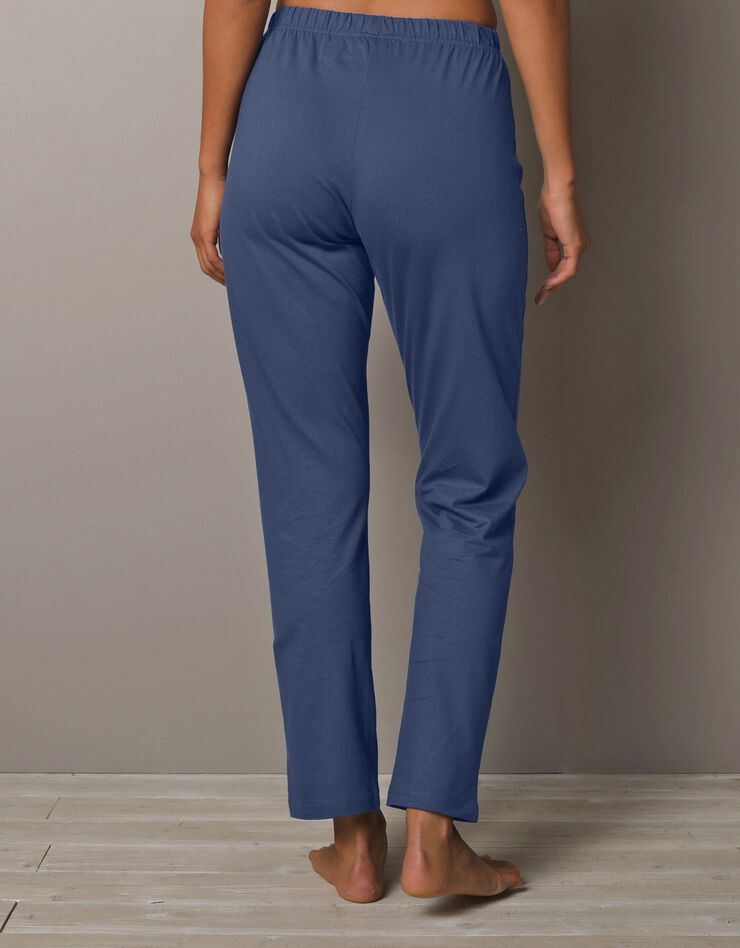Pantalon imprimé bucolique placé - coton jersey (ardoise)