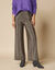 Pantalon large confort, maille brillante (doré)