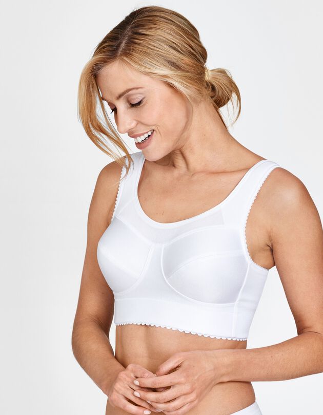 Soutien-gorge grand maintien bonnets souples Cotton Simplex - sans armatures (blanc)