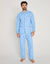 Pyjama imprim&eacute; popeline polyester/coton (bleu)