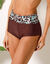 Boxer de bain modulable imprim&eacute; Saravia (chocolat / turquoise)