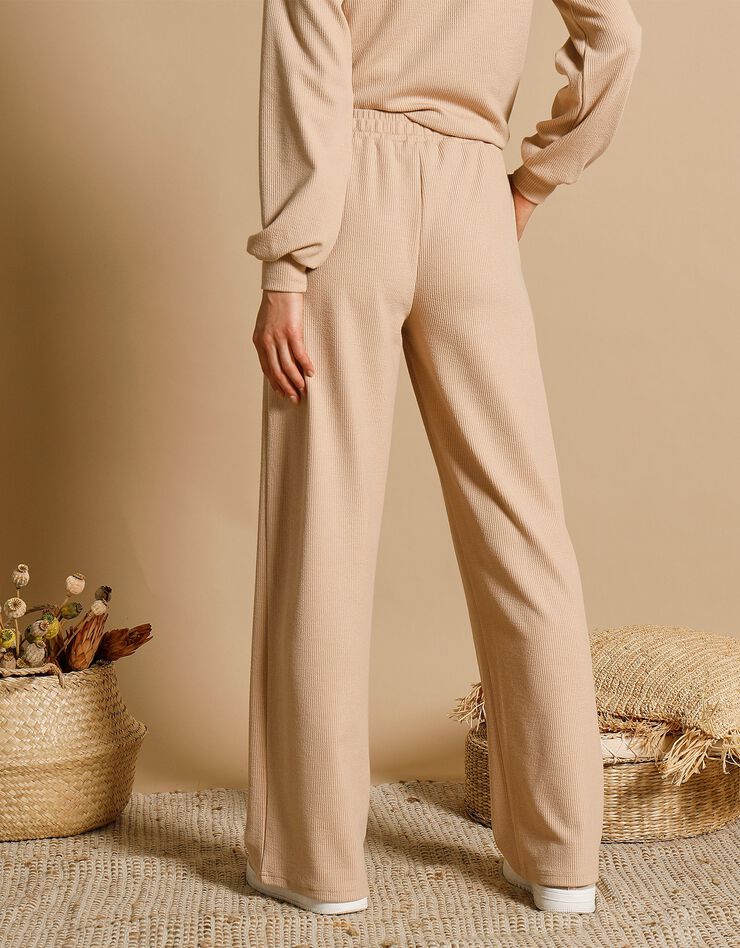 Pantalon large maille côtelée (noisette) Pantalon large maille côtelée (noisette)