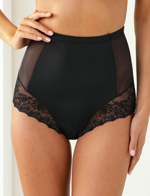 Culotte super maxi microfibre et dentelle - Lot de 2 (noir)