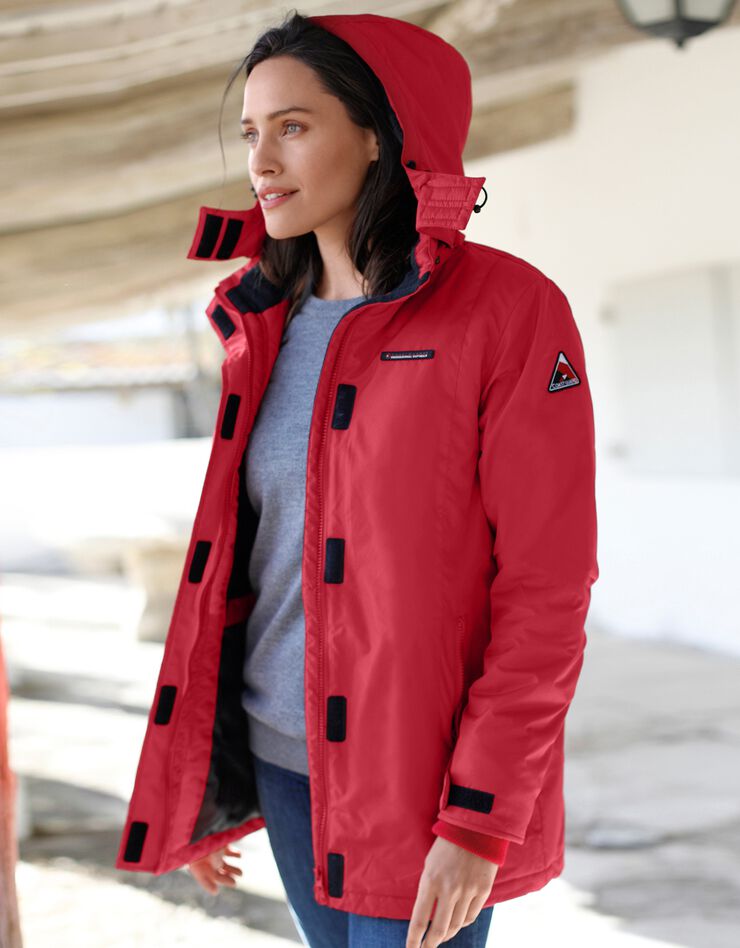 Parka imperméable doublée polaire (rouge) Parka imperméable doublée polaire (rouge)