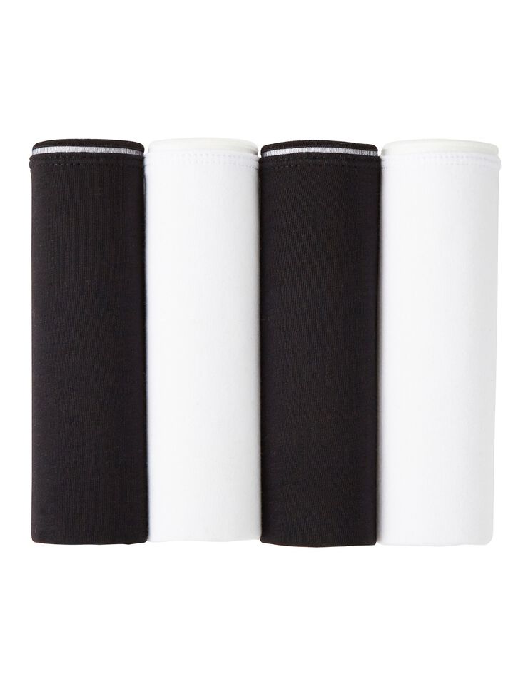Culottes maxi coton coutures plates - lot de 4 (noir / blanc)
