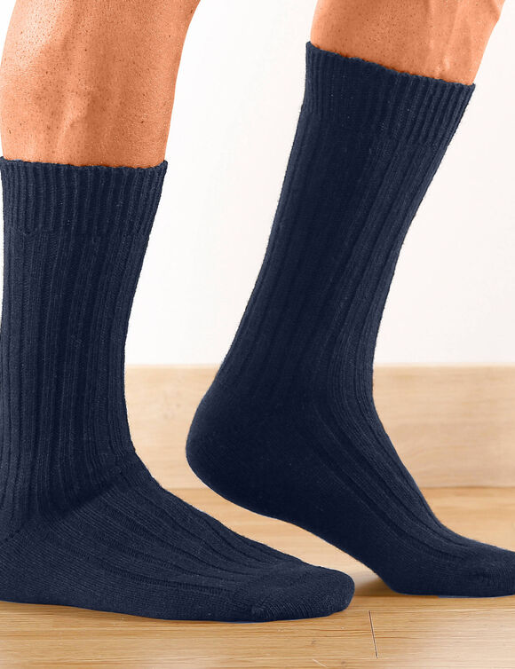 Chaussettes anti-froid non comprimantes - lot de 2 paires (marine)