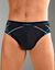 Slip fermé élastiqué surpiqué taille confort - lot de 6 (noir + gris)