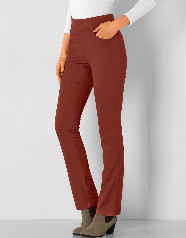 Pantalon droit ultra confort taille élastiquée (paprika) Pantalon droit ultra confort taille élastiquée (paprika)