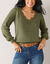 Pull d&eacute;tails ajour&eacute;s, maille perl&eacute;e (kaki)