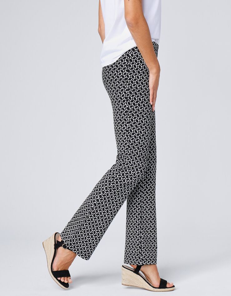 Legging imprimé forme bootcut, taille élastiquée (noir / écru) Legging imprimé forme bootcut, taille élastiquée (noir / écru)