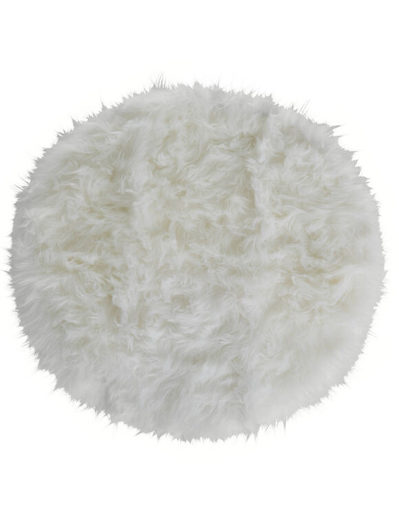Tapis rond poils longs (naturel)