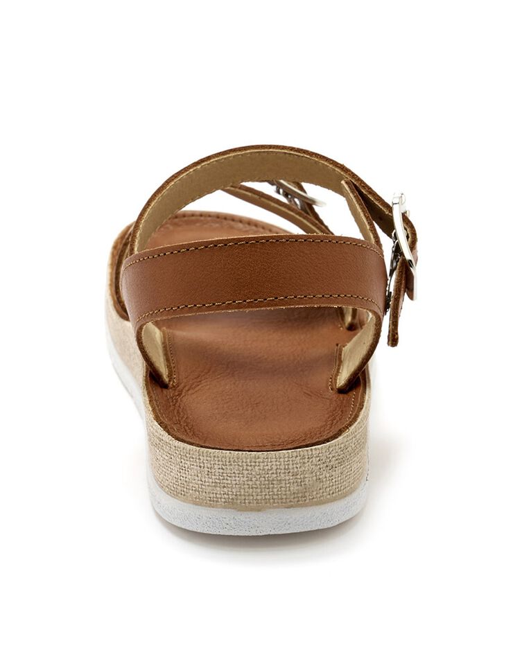 Sandales ouvertes double boucle - largeur confort (marron) Sandales ouvertes double boucle - largeur confort (marron)