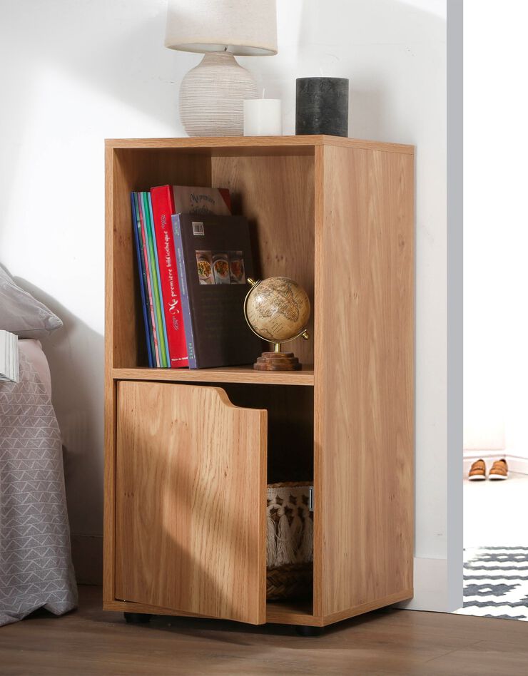 Meuble de rangement STAVRA– 2 cases 1 porte (naturel)