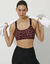 Brassière de sport microfibre imprimé "peau de bête" (prune / noir)