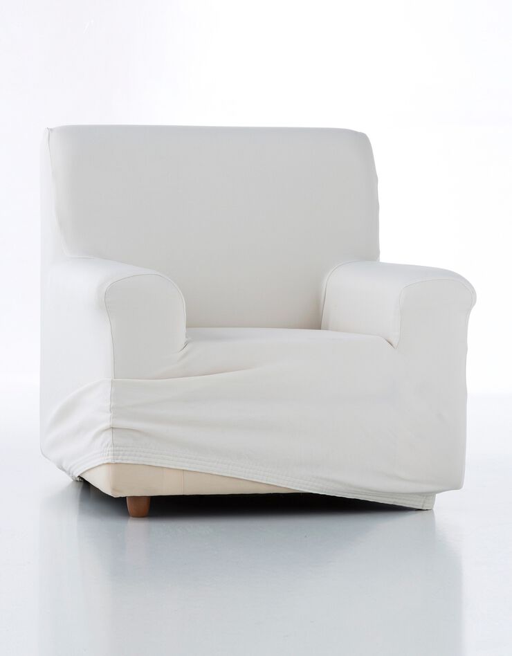 Housse unie fauteuil canapé bi-extensible  (écru)