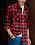 Chemise carreaux &eacute;cossais flanelle (rouge / noir)