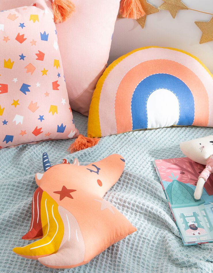 Coussin garni enfant "arc-en-ciel" (multicolore)