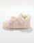 Chaussons forme botillon avec pompons effet fausse fourrure (rose)