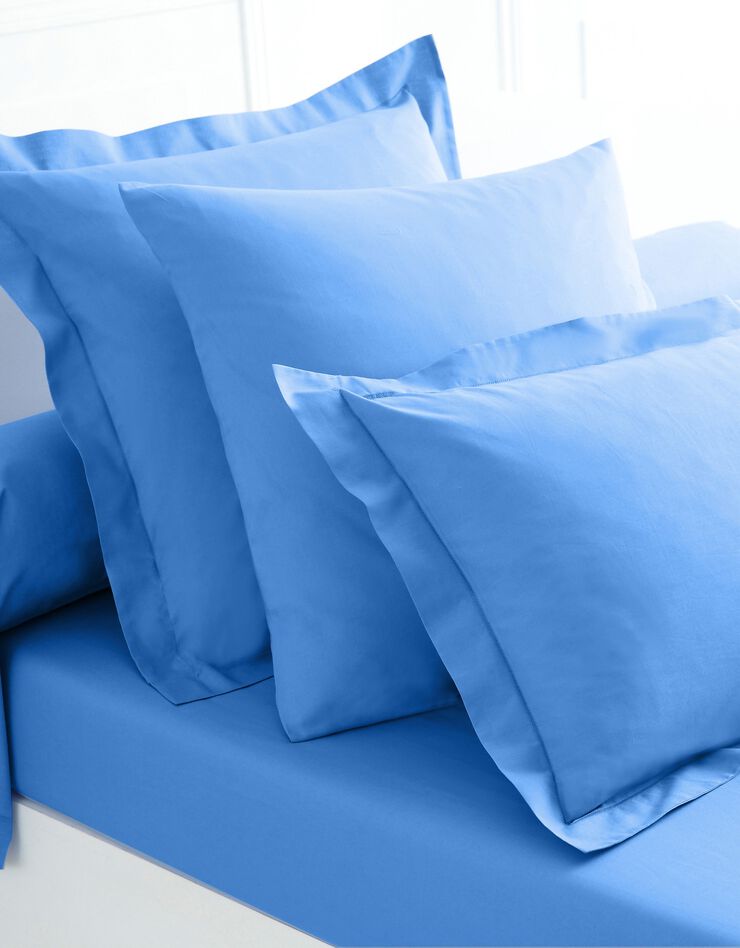 Linge de lit uni polyester-coton Colombine (océan)