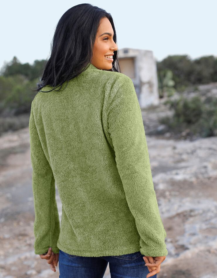 Veste zippée maille peluche (vert chiné) Veste zippée maille peluche (vert chiné)