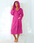 Peignoir mixte adulte col capuche éponge bouclette (fuchsia)
