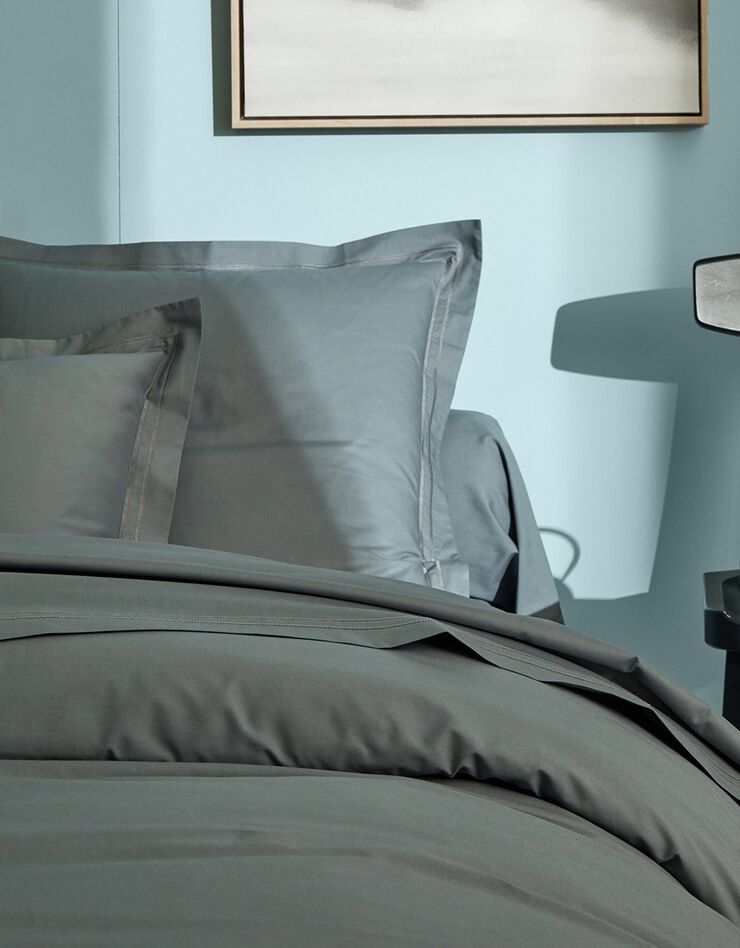 Linge de lit uni percale (gris acier)