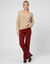 Pantalon large droit, velours c&ocirc;tel&eacute; (rouge fonc&eacute;)