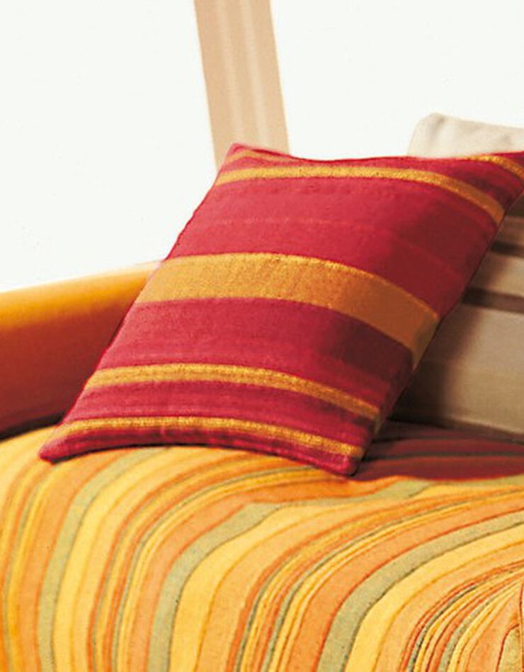 Housse coussin multicolore coton tissage artisanal - lot de 2 (rouge) Housse coussin multicolore coton tissage artisanal - lot de 2 (rouge)