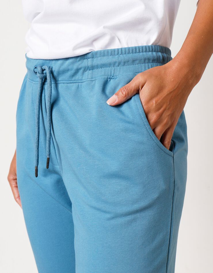 Pantalon jogpant ceinture élastiquée molleton  (bleu grisé)