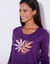 Chemise de nuit courte manches longues imprimé « naturel » (violet)