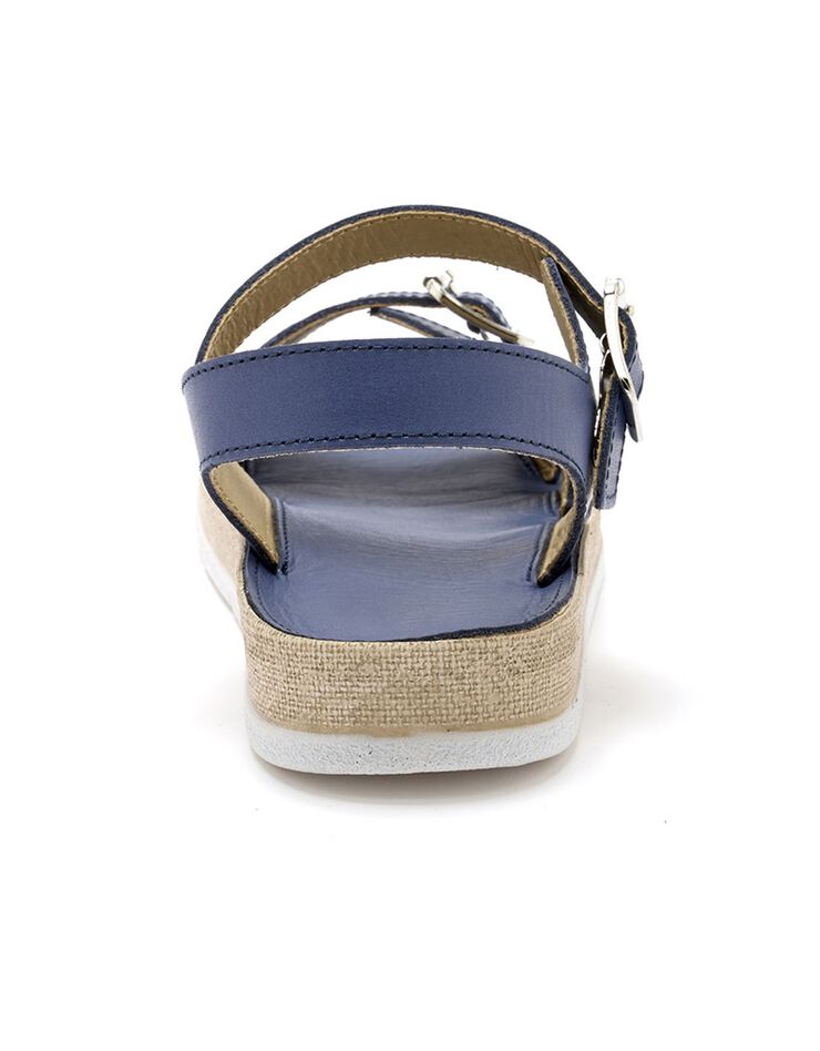 Sandales ouvertes double boucle - largeur confort (bleu)