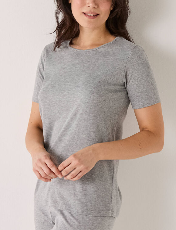 T-shirt thermique col rond - manches courtes (gris chin&eacute;)