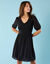 Robe courte Spécial Petites, voile uni (noir)