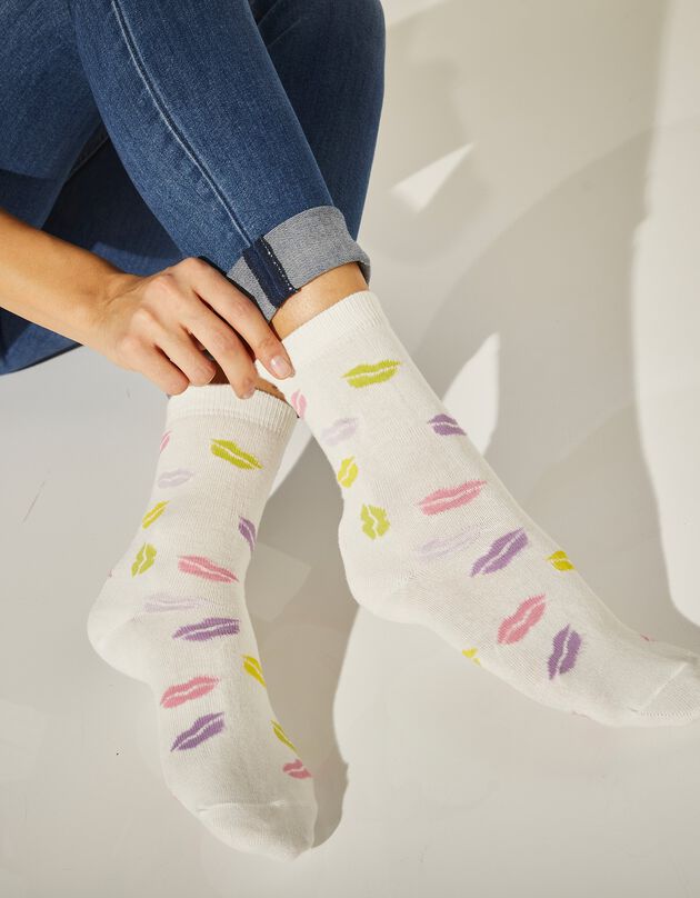 Chaussettes fantaisie à motifs girly - lot de 3 (écru) Chaussettes fantaisie à motifs girly - lot de 3 (écru)