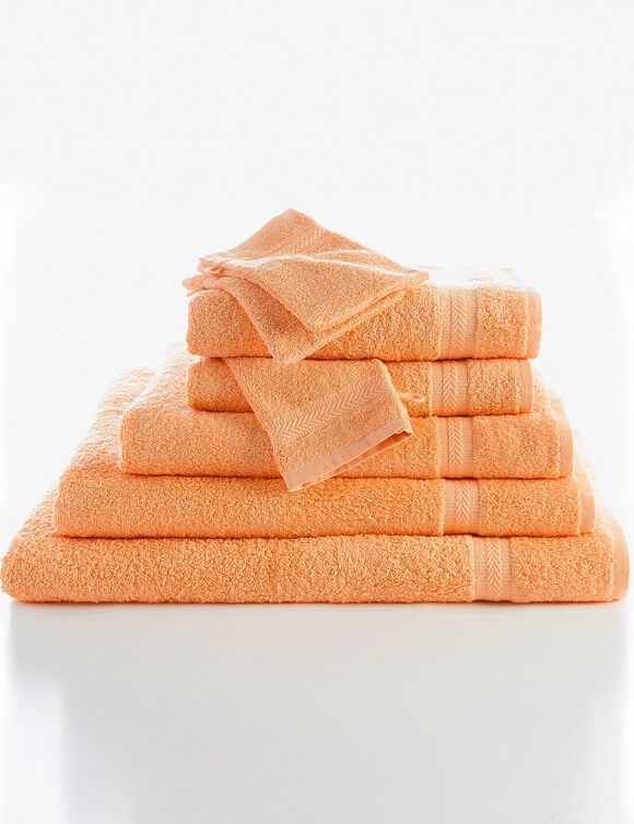Collection serviettes de bain unies - confort moelleux 420 g/m&sup2; (abricot)