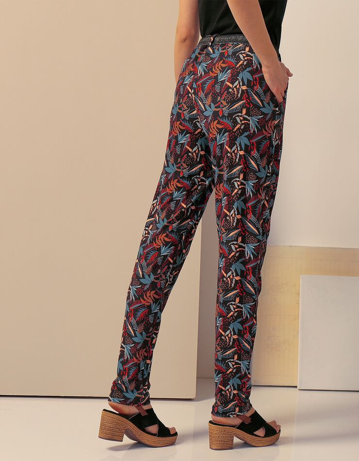 Pantalon imprimé, ceinture amovible (noir / bronze) Pantalon imprimé, ceinture amovible (noir / bronze)