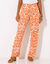 Pantalon large fluide, imprimé bicolore (mandarine / beige)
