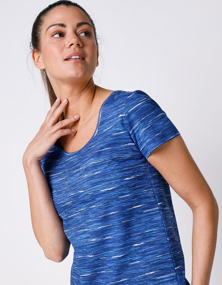 Tee-shirt chiné manches courtes en coton bio, éco-responsable (bleu dur chiné) Tee-shirt chiné manches courtes en coton bio, éco-responsable (bleu dur chiné)