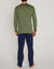 Pyjama pantalon jersey coton manches longues (kaki / marine)