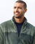 Blouson bicolore zippé polaire toucher peluche (vert / kaki)
