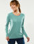 Pull col rond uni, manches longues (vert d'eau)