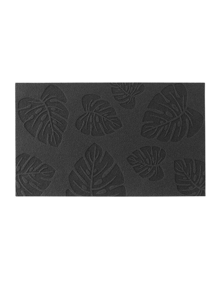 Tapis anti-poussière motif feuillage reliefé (noir)