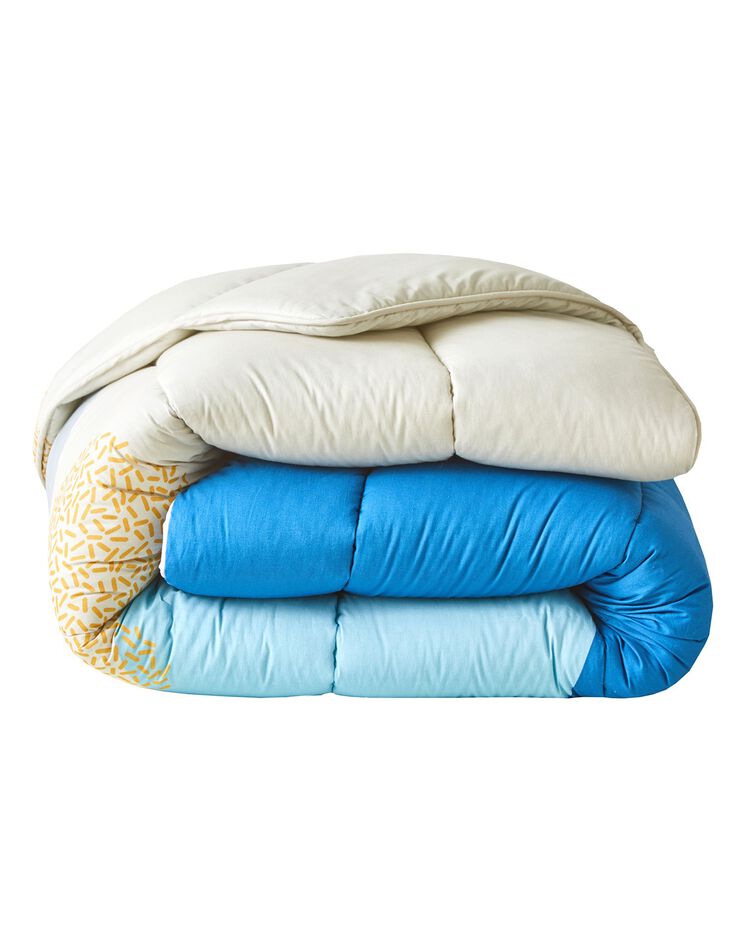 Couette coton imprimé Galet 400g/m² (bleu / gris)