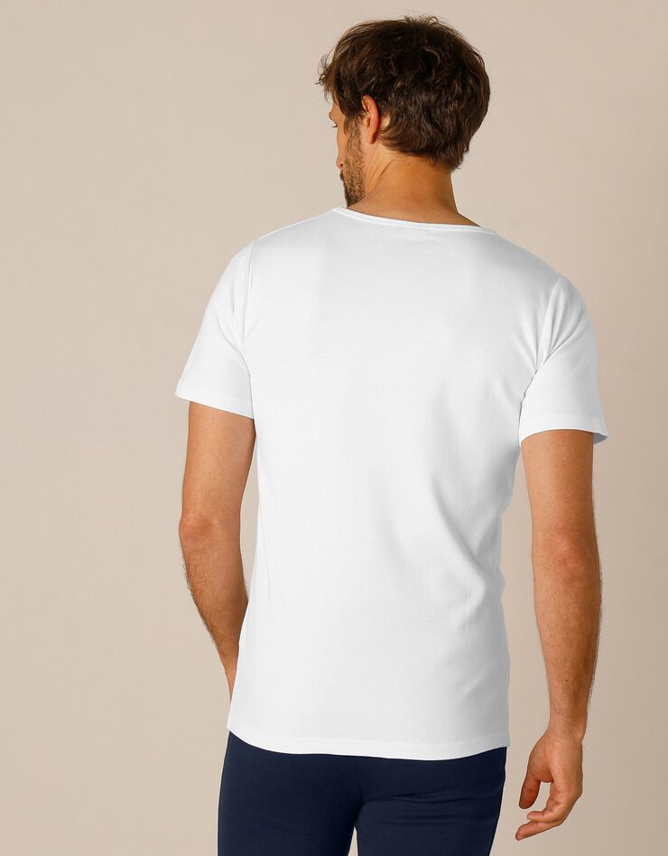 Tee-shirt sous-vêtement homme col rond manches courtes coton - lot de 2 (blanc) Tee-shirt sous-vêtement homme col rond manches courtes coton - lot de 2 (blanc)