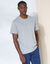 T-shirt col rond manches courtes (azur chiné)