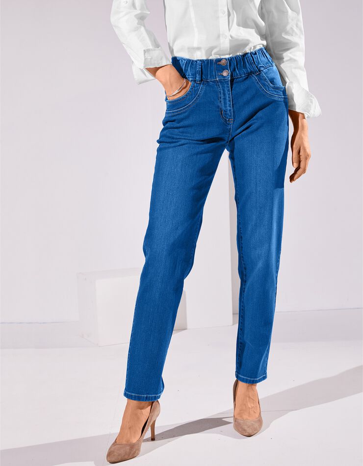 Jean coupe mom taille élastiquée stretch (stone) Jean coupe mom taille élastiquée stretch (stone)