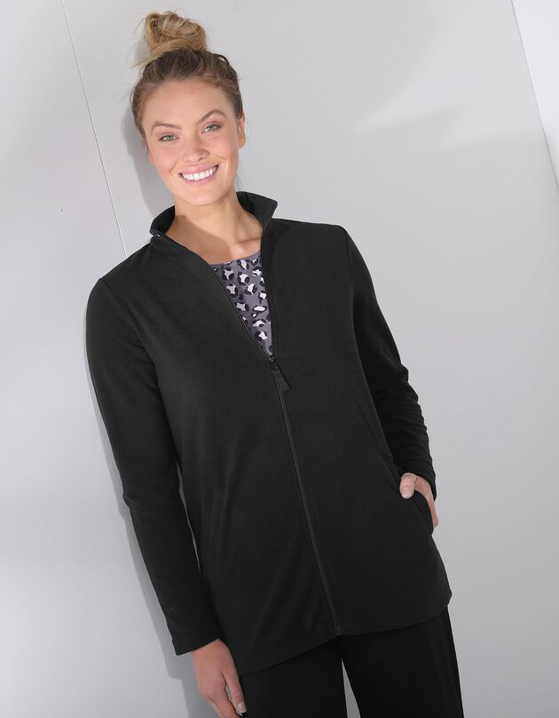 Veste polaire zippée manches longues (noir) Veste polaire zippée manches longues (noir)