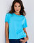 T-shirt "loose" en coton, uni (bleu turquoise)